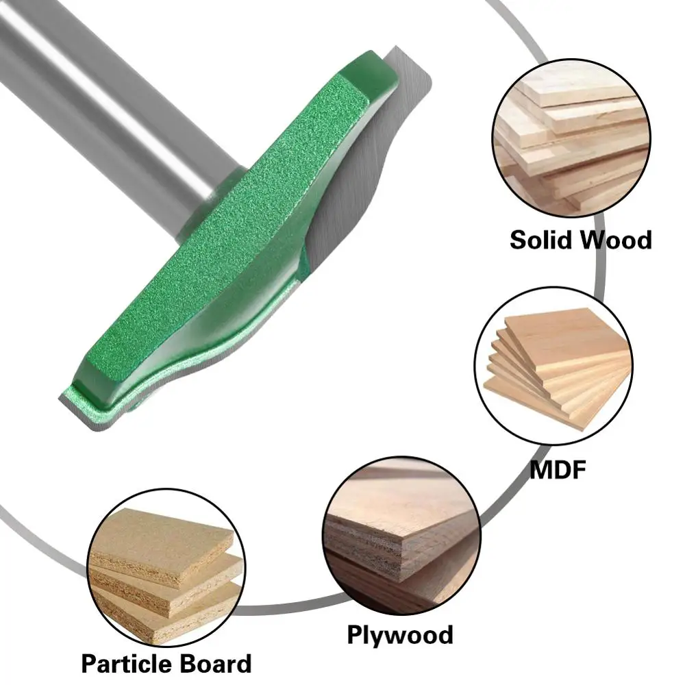 12mm Shank Round Nose Cabinet Door Wood Router Bit For Sliding Thin Edge Trimming Groove Slotting Profile Forming Milling Cutter