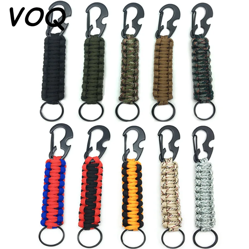 Portachiavi apribottiglie multifunzionale VOQ con portachiavi intrecciati con cavo ombrello bottone aragosta gioielli portatili all'aperto