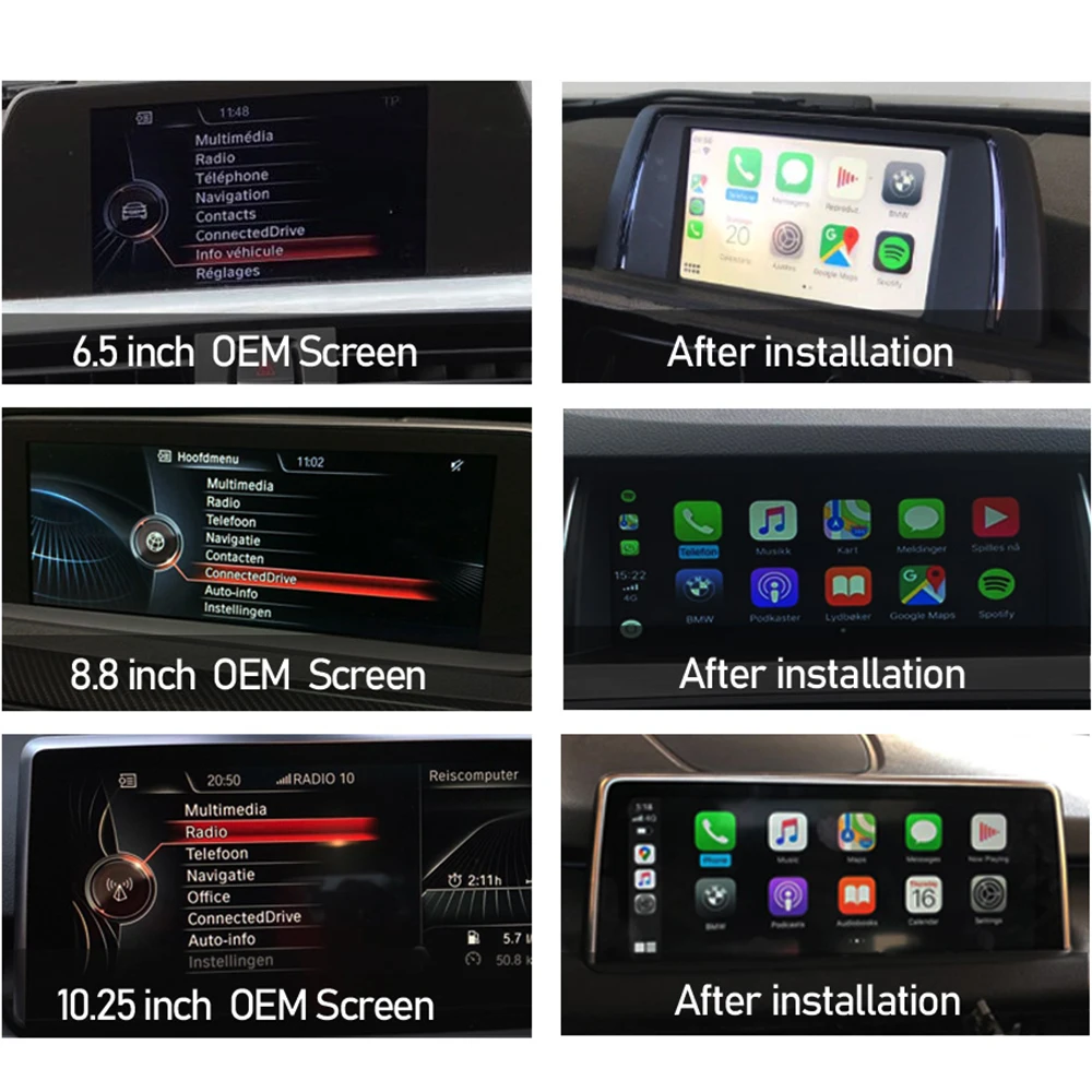 Wireless Apple Carplay Android Auto Decoder YouTube For BMW 1 2 3 4 5 7 Series X1 X3 X4 X5 X6 MINI NBT CIC SYSTEM Mirrorlink IOS