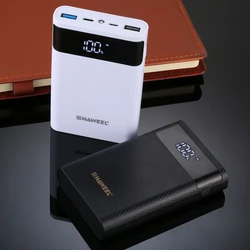 HAWEEL Power Bank Box Support 4 x 18650 Battery (Not Included), Dual-way QC Fast Charger Box with 2x USB Output & Display