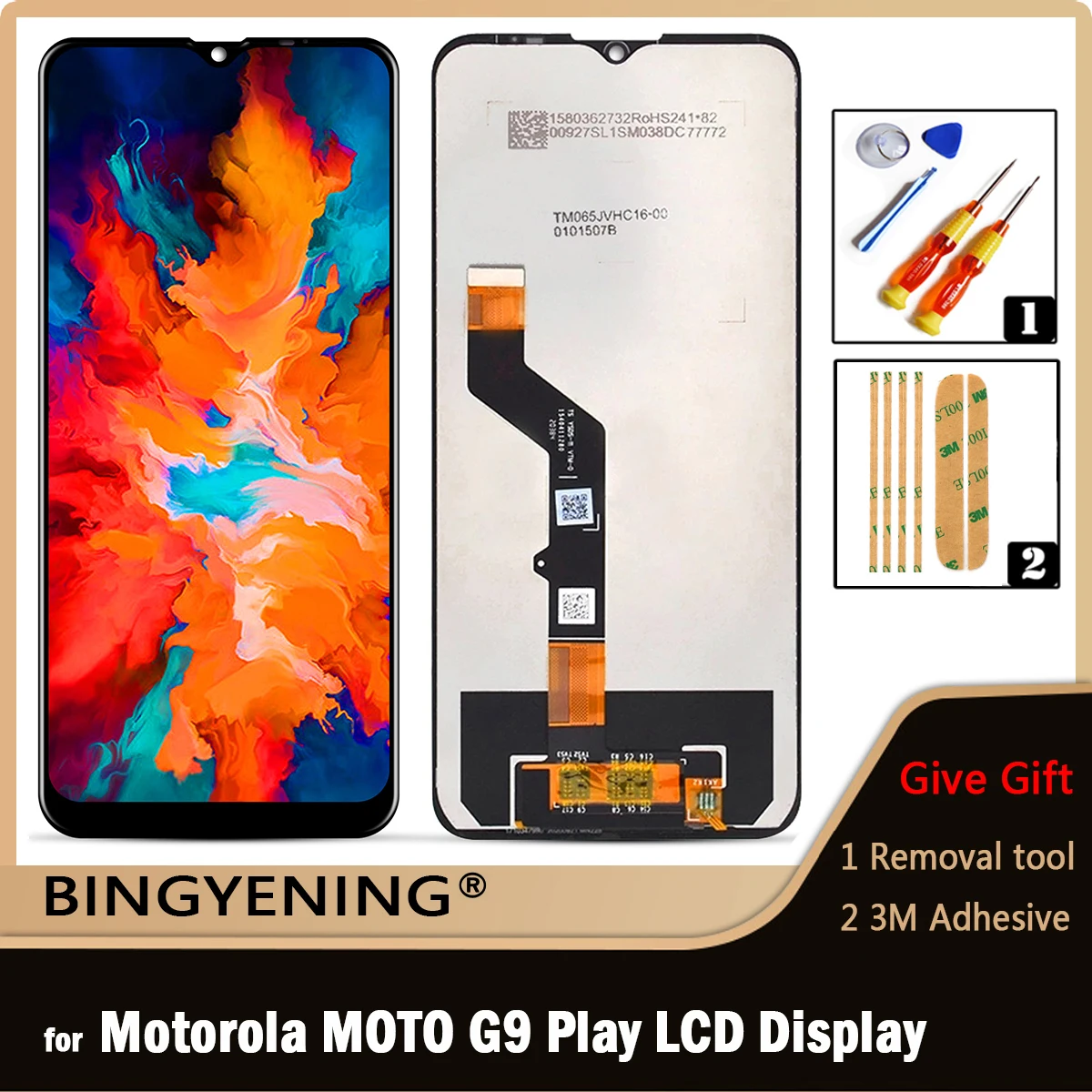 

For Motorola Moto G9 Play Full LCD Display Screen Touch Digitizer Assembly with Frame Replace