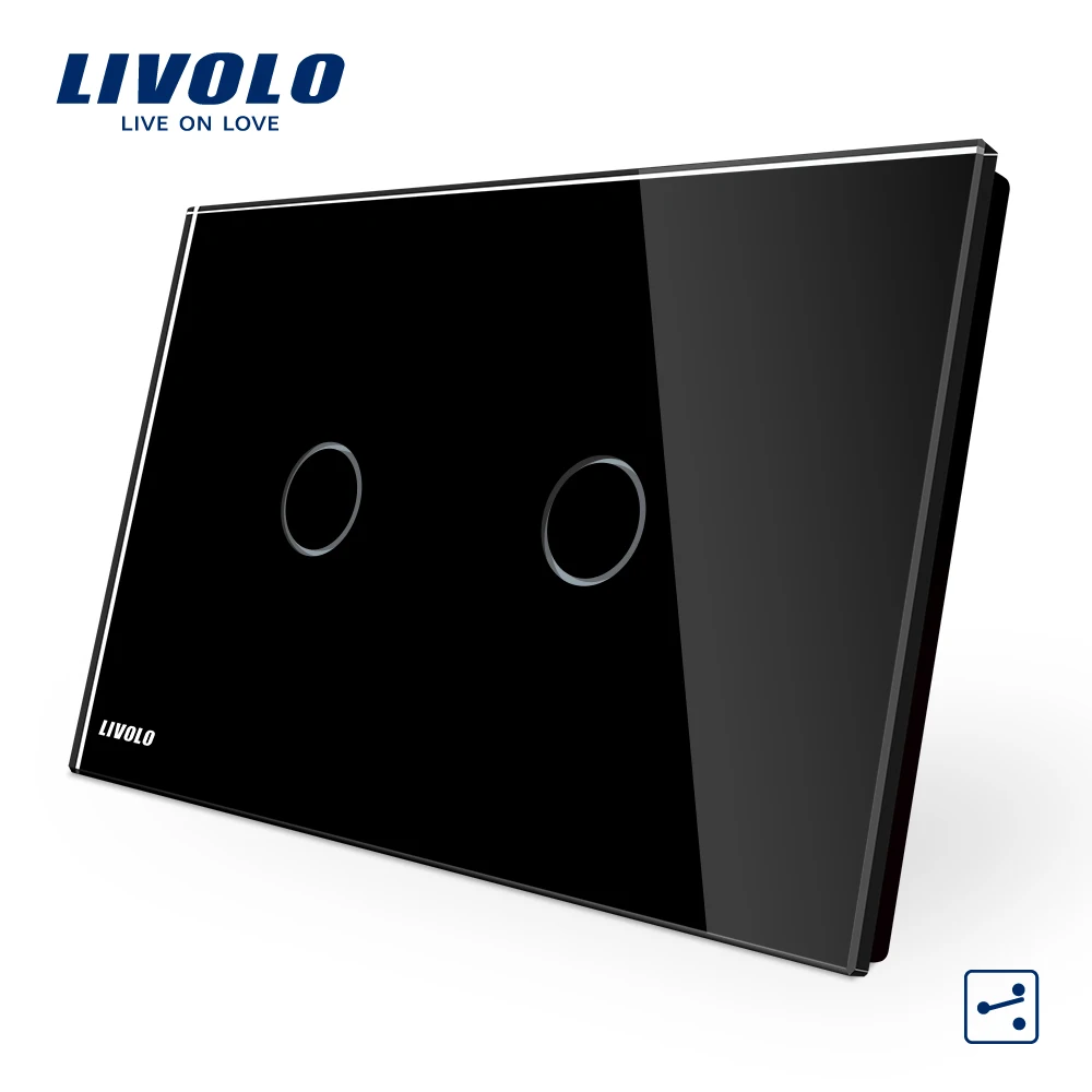 Imagem -03 - Livolo Eua au Padrão Interruptor de Parede Painel de Vidro Cristal Luz Tela de Toque Ac110250v Indicador Led para Casa Inteligente Fabricante