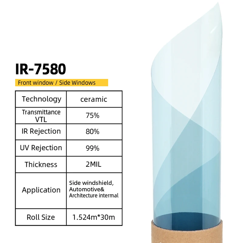 

VLT75% IRR80% 50cmX700cm heat insulation uv protection Nano Ceramic window film