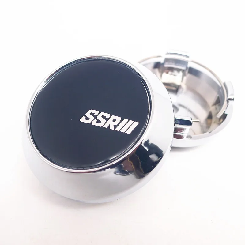 4pcs For 64mm 57mm SSR Car Wheel Hub Rim Center Cap Cover 45mm Badge Emblem Sticker