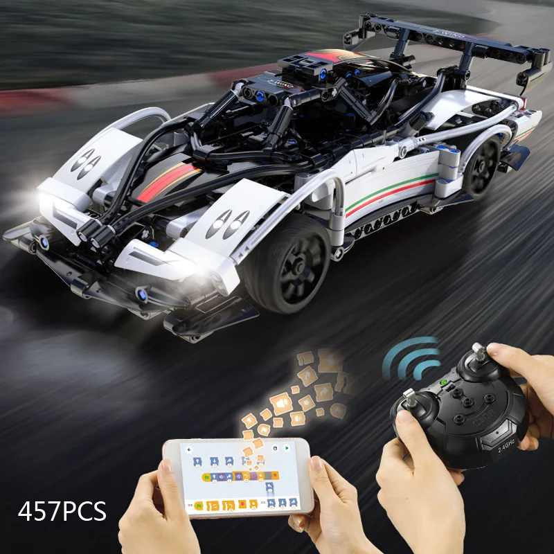 Technisches Radio 2,4 GHz Fernbedienung Fahrzeug Baustein antike Skala Paganis Zonda Supersport wagen Modell App RC Spielzeug Sammlung