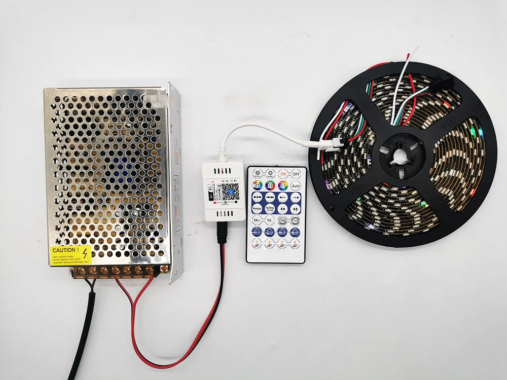DC12-24V 28Key Dual Output Music LED Controller Wifi Pixels For 3Pin Individually Addressable 5050 RGB Strip Light Ring Panel