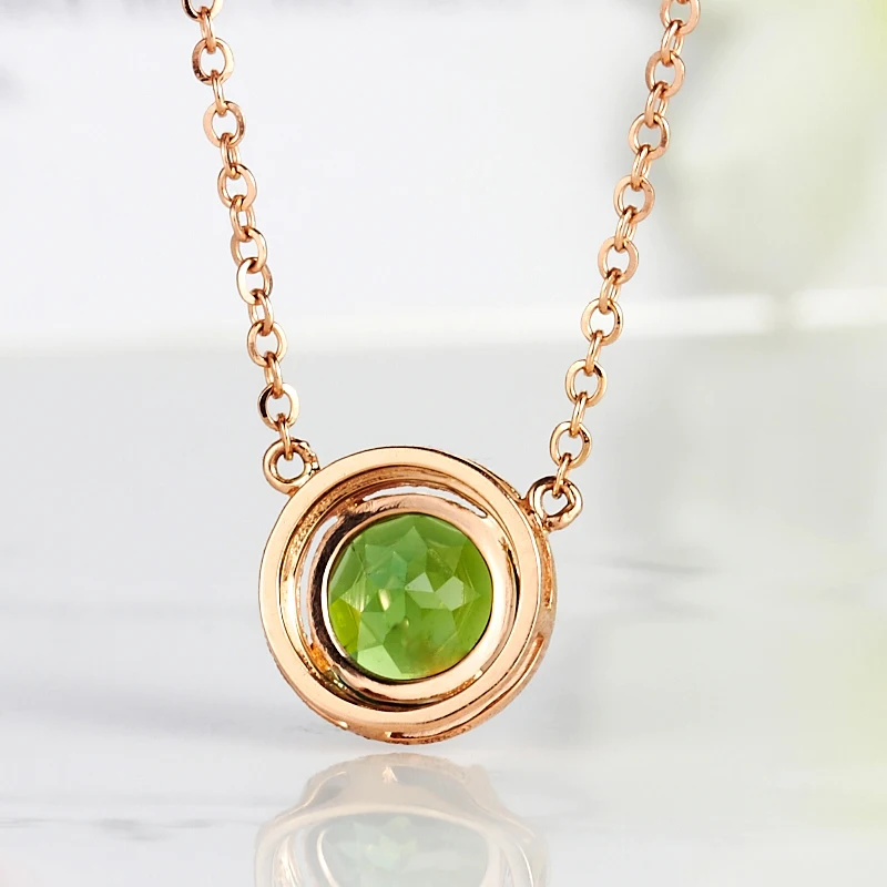 LSZB Natural green tourmaline 18K Pure Gold Pendant Real AU 750 Solid Gold  Upscale Classic Party Fine Jewelry Hot Sell New 2023