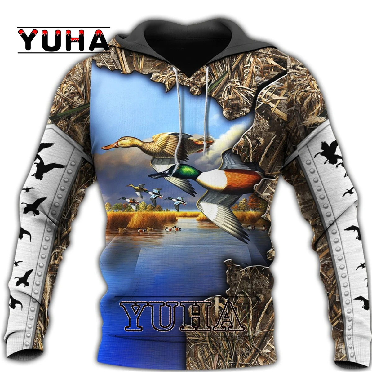 

Spring /autumn 3D Printed Duck Hunting Animal Hoodie Harajuku Autumn Sweatshirt Streetwear hoodies Unisex Casual jacket Tracksui