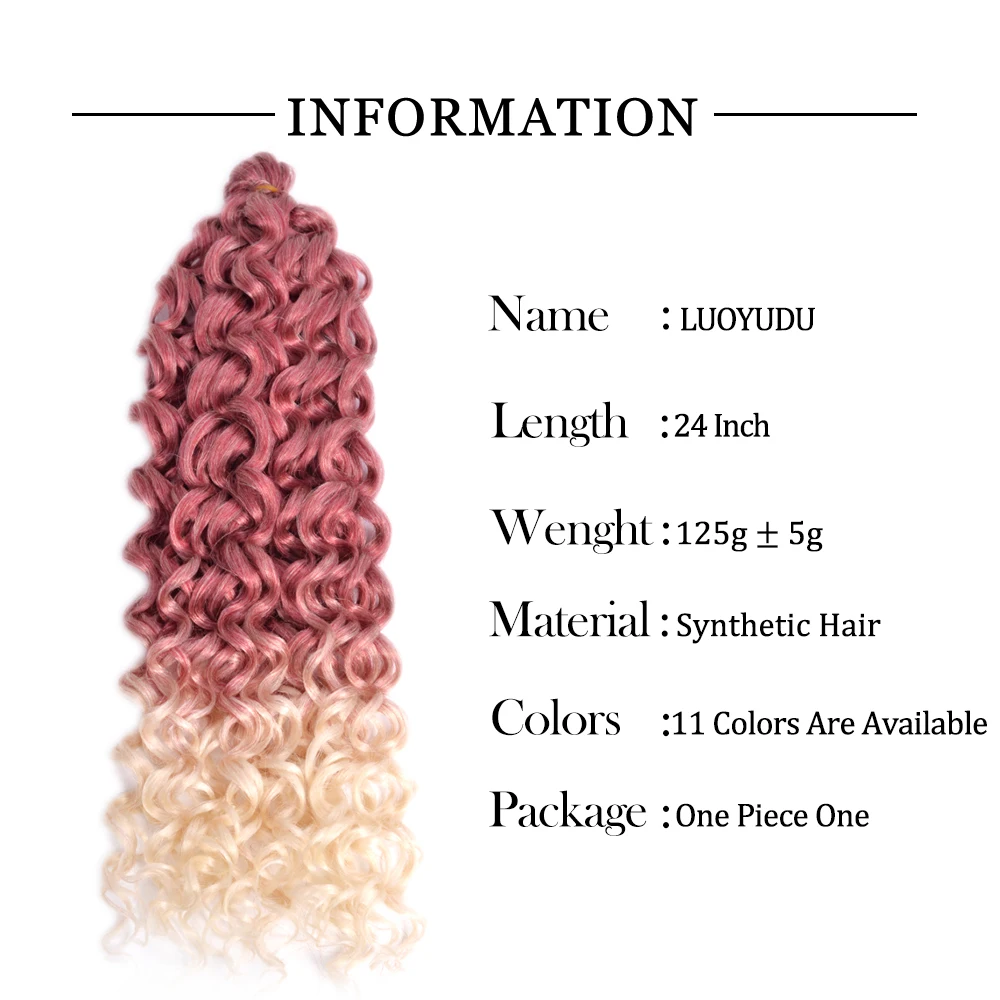 Ocean Wave Braiding Hair Extension Crochet Braids Synthetic Hair Hawaii Afro Curl Ombre Blonde Water Wave Organic Hair For Women