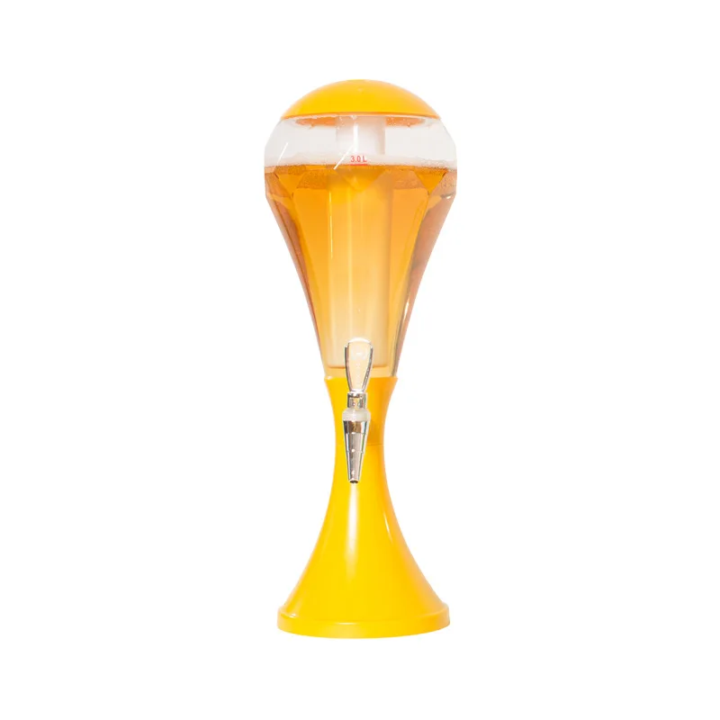 PlumWheat Beer Tower Beverage Dispenser, LED Colorful Shinning Lights, Ice Tube, Home Bar Party Gameday, BT80, 3 Liters