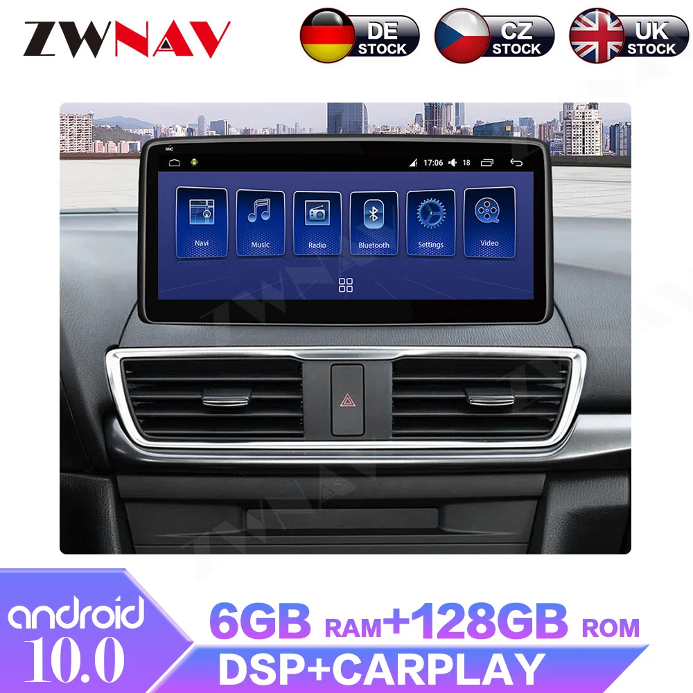 

12.3" Android 6 + 128G For Mazda 3 Axela Car Multimedia Player Radio GPS Navigation Stereo Carplay WiFi 4G IPS Touch Screen DSP