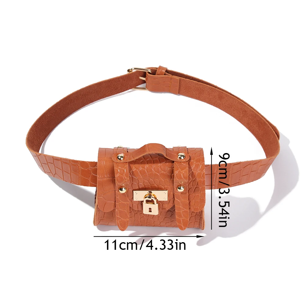 1PC Fashion Crocodile Print Mini Waist Bag Women Small Crossbody Girdle Bag Portable Coin Purse Girl Wallet Clothing Accessories