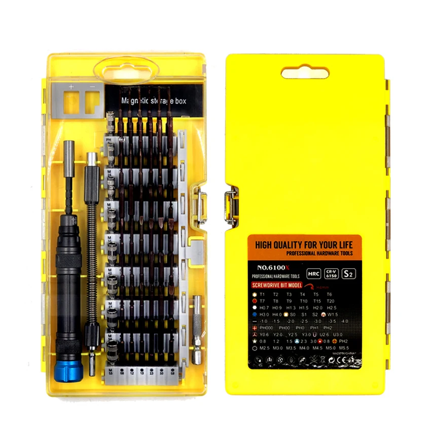 60 in 1 Toolkit - Screwdriver Set with Flexible Shaft, Degausser for Electronics, Smartphone, Computer & Tablet Repair Kit