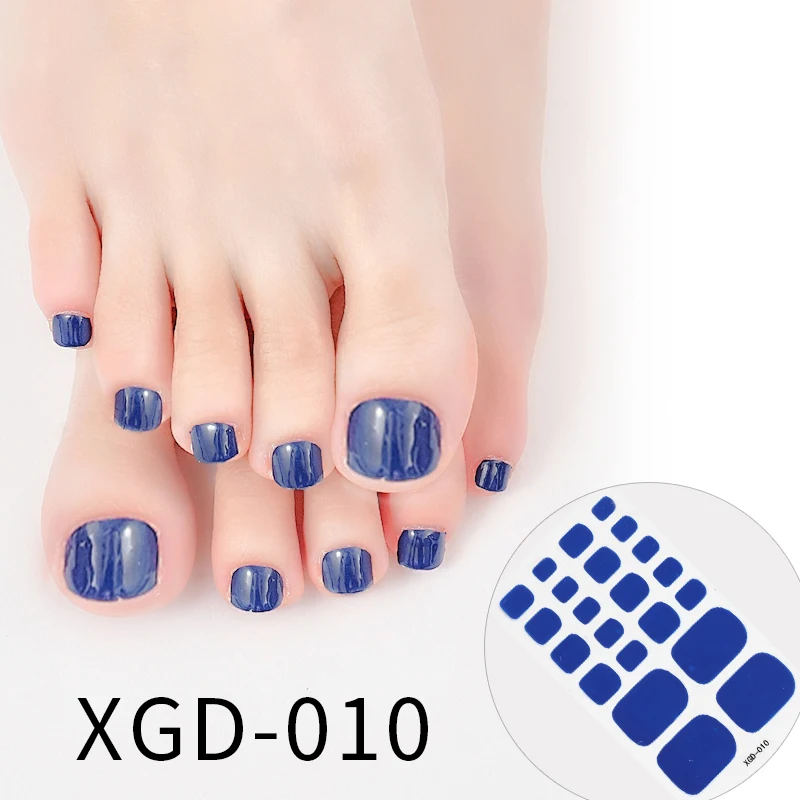 Dropshipping 22tips Waterproof Toe Nail Stickers Full Cover Foot Decals Nail Art Stickers for Nails Wraps Adhesive False Nails