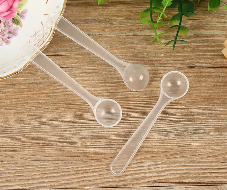 

1g/2ml Clear Plastic Measuring Spoon for Coffee Milk Protein Powder Kitchen Scoop SN3069