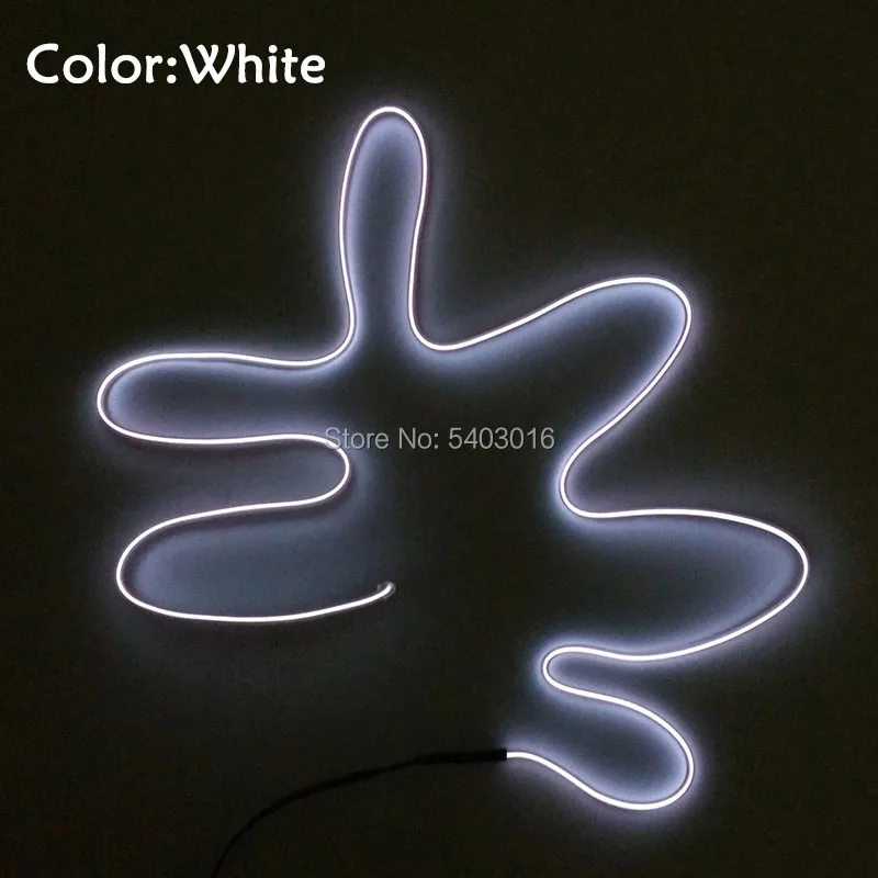 Nuovo 10 Colori Selezionare In Acciaio 2.8 millimetri EL Filo di Neon Lame con Acciaio All'interno Magia Neon Filo Semi-Rigido LED striscia per la Decorazione di DIY