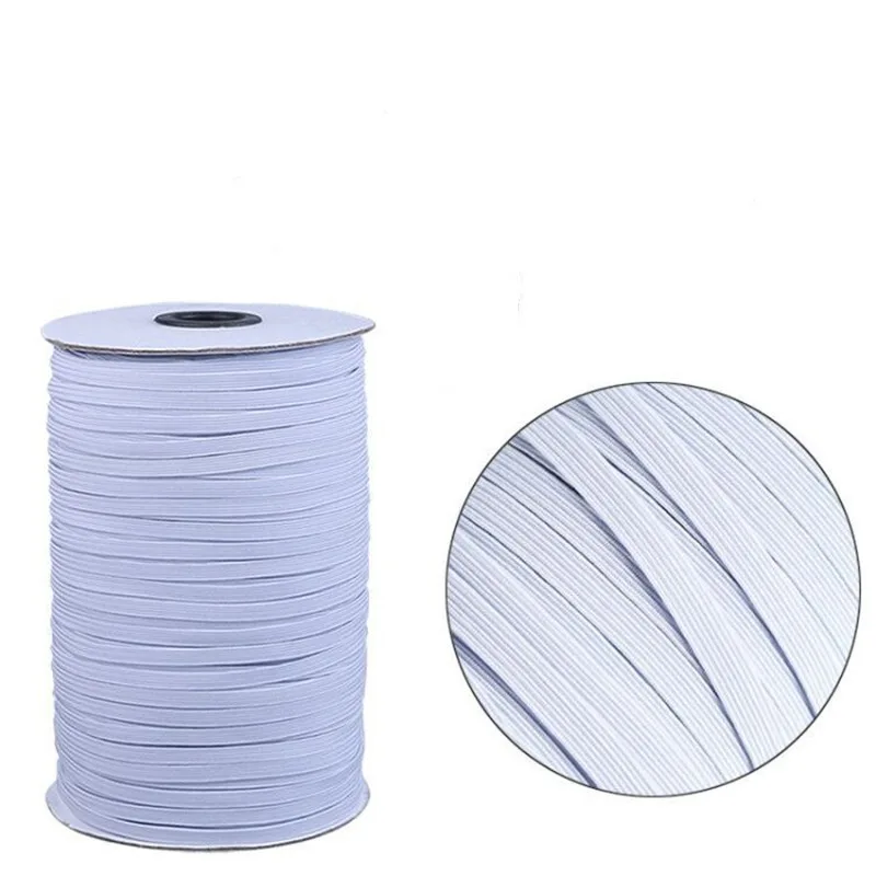 1PCS Neue 3-12mm Hight Elastische Bands Spool Stretch-String Weiß Schwarz Flache Elastische Schnur Diy Handmade zubehör Sewing Supplies