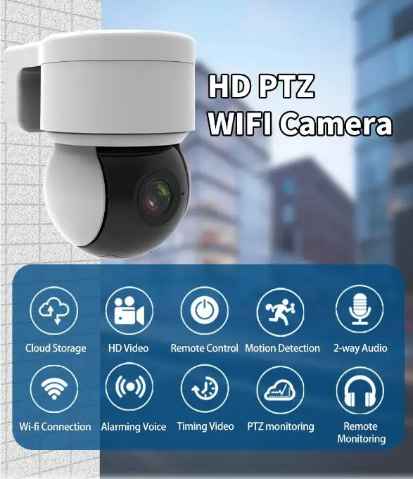 

3MP 360 Degree Wireless Home Surveillance PTZ IP Camera Outdoor Water-Proof Intercom Baby Monitor