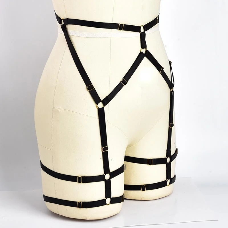 الرباط حزام مثير الجوف الساق تسخير الوثن ضبط النفس ضمادة الجسم تسخير حزام BDSM الرقيق سراويل ملابس القوط الملابس