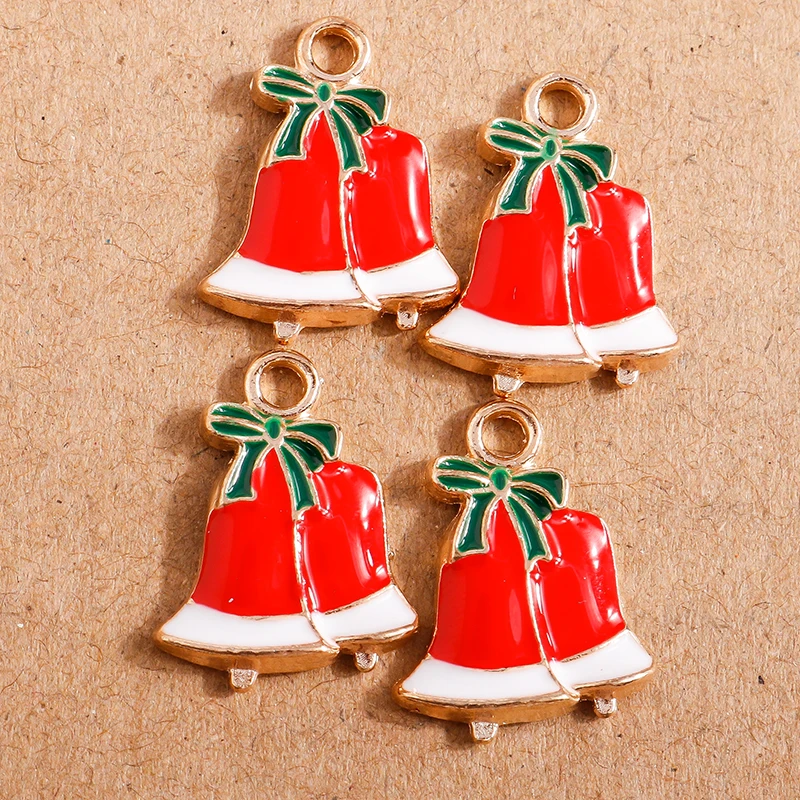 10 Stück Mix süße Emaille-Weihnachtsanhänger für die Schmuckherstellung, Weihnachtsbaum, Hirschglocke, Charms-Anhänger für Halsketten, Ohrringe, Geschenke – Detail 17