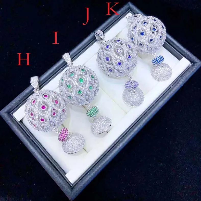 1pcs 30X60MM Women's High Quality Golden plated Paved CZ Classic jewelry accessories with spherical zircon