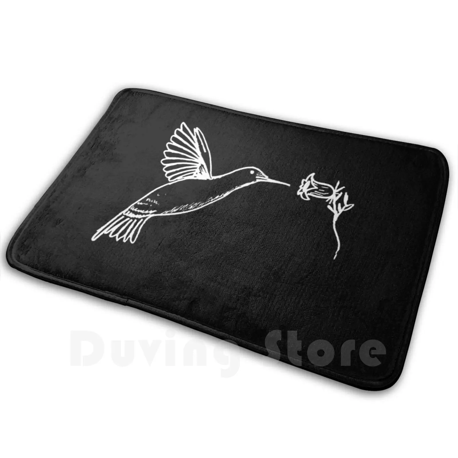 Hummingbird Carpet Mat Rug Cushion Soft Non-Slip Hummingbird Eagle Falcon Parrot Canary Bird Flower Floral Nature Animal