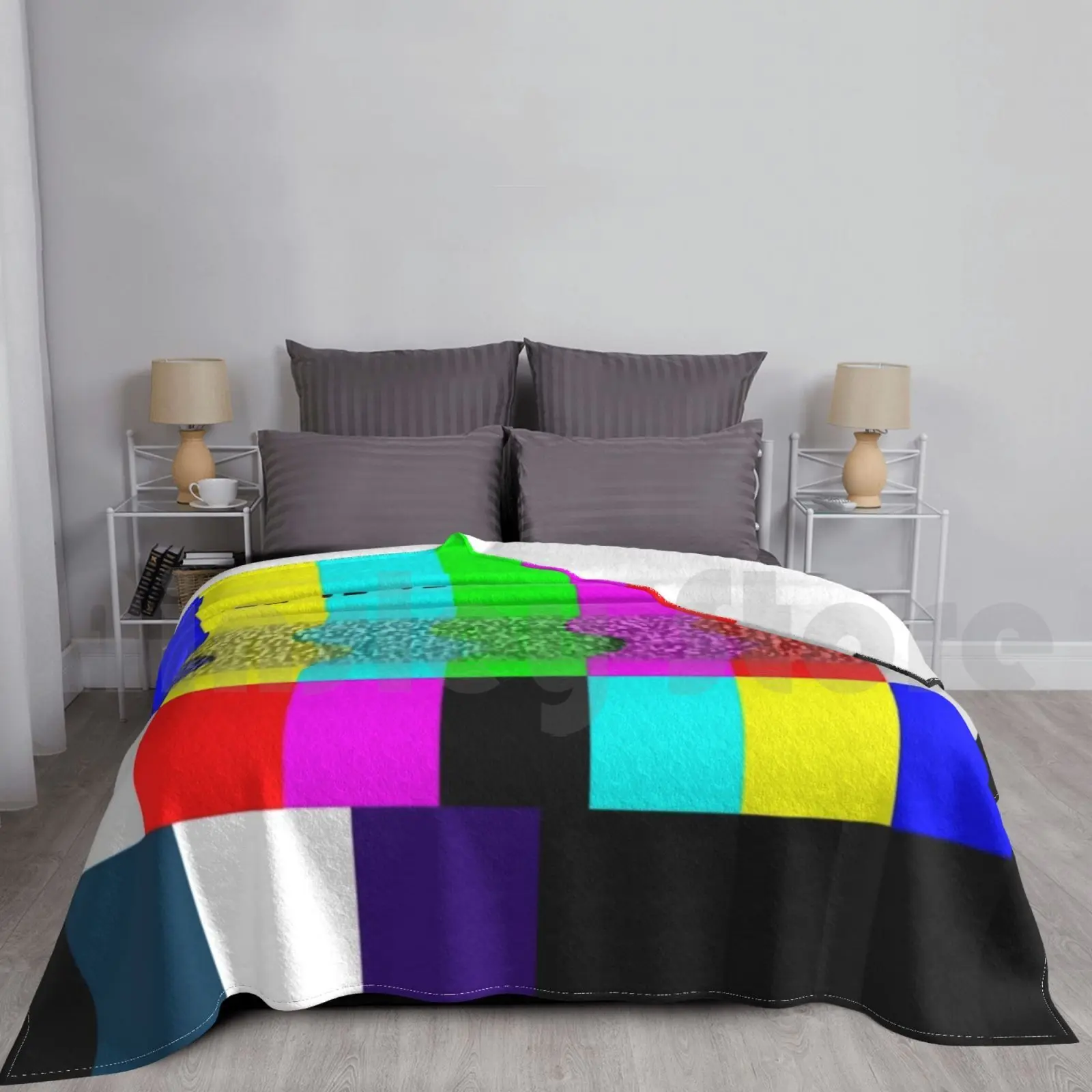 Warning Blanket Fashion Custom Emergency Emergency Broadcast Av Static Color Screen Test Morse Code