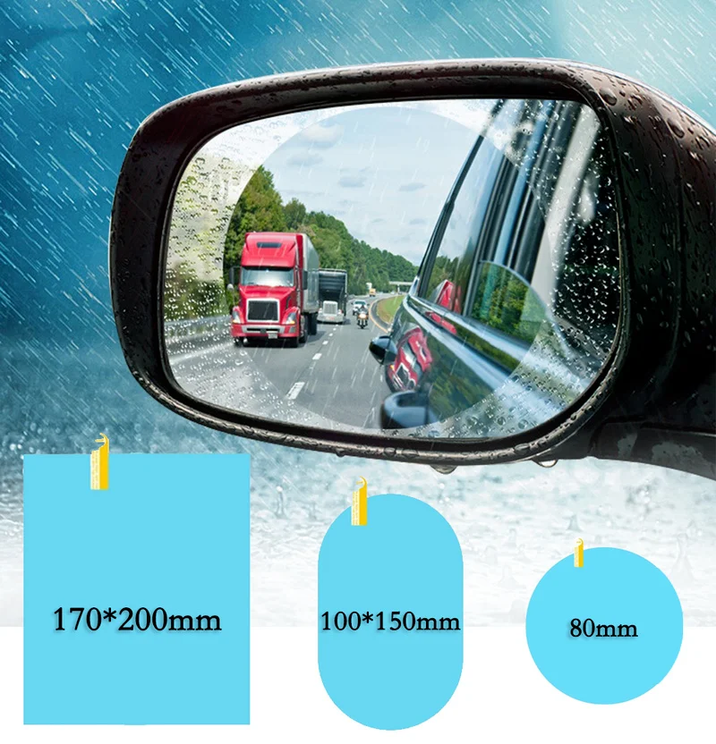 Car Rain-proof Film Rearview Mirror Waterproof Film Universal Window Glass Clear Anti-Fog Anti-reflective Sticker