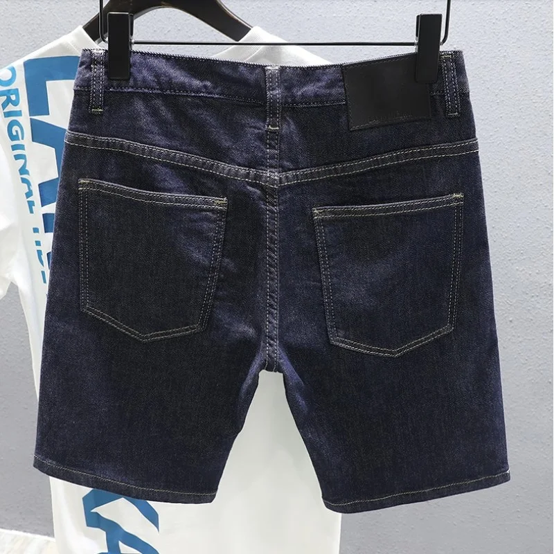 

2022 New Summer Jeans Male Knee Length Printing Casual Trousers Vintage Straight Shorts Streetwear Mens Denim Shorts Size 28-38
