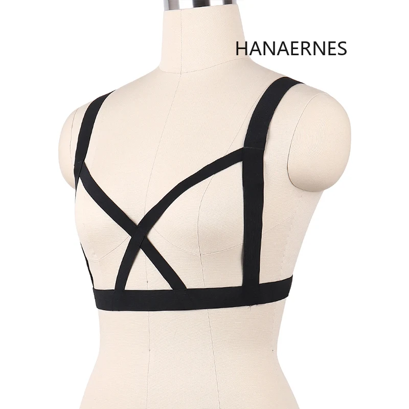 HANAERNES Fashion Gothic Clothes Elasticity Body Women Langerie Bondage Pants Punk Garter Belt Hanging Harness Bodycon Jumpsuit