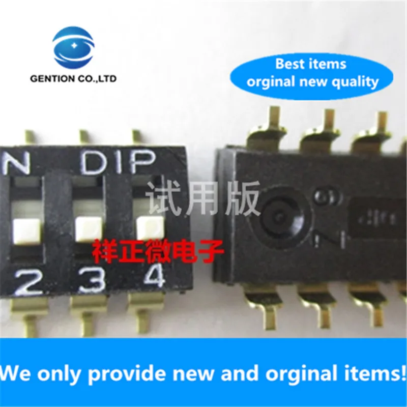 

10pcs 100% orginal new real stock DM-04-V SMD 4-position DIP switch High push toggle key 0.7mm Foot pitch 2.54mm