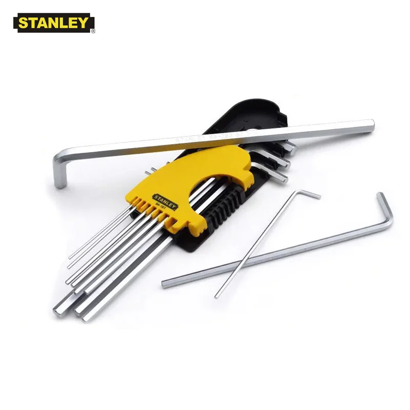 Stanley 12pcs/set short long allen key set inch 1/16 5/64 3/32 to 3/8 hex shank flat end imperial hex key wrench sets S2 steel