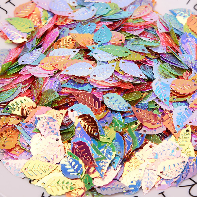 ALL colors 9X16mm Leaf shape Sequins For Craft, Stereo Plum blossom Shape Sequin For Wedding Dress DIY Sewing Supplier Accessor