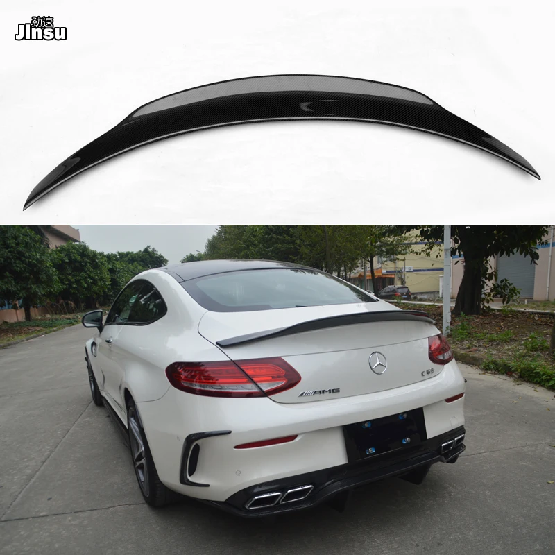 

PSM style real carbon fiber rear trunk spoiler for benz c class coupe c200 c220 c250 2 door 2015 - 2018 W205 c205 spoiler wing