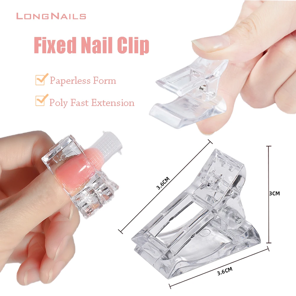 3 Styles Nail Building Art Tool Pinch Clip Fixed Tongs Dual Stainless Steel Acrylic 