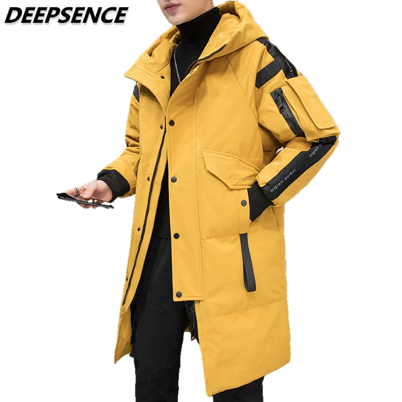 2021 Men\'s Winter Down Jacket Fashion Thick Warm Male Puffer Coat Mid-Length White Duck Down Casual Hooded Parkas Men Clothing