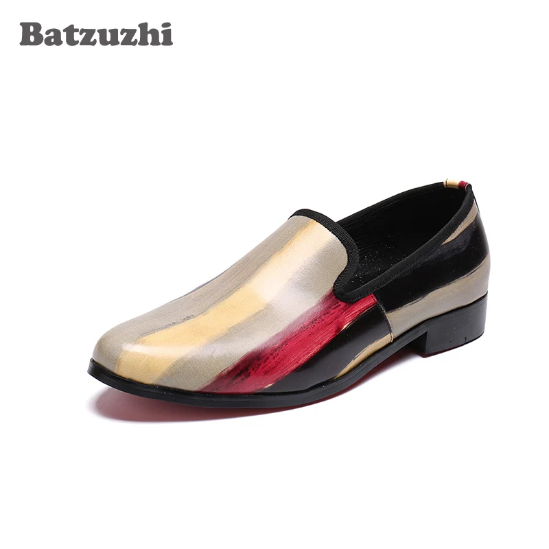 Batzuzhi Brand Men Shoes Luxury Moccasins Men's Loafers Office Business Man Footwear Muti-Color Leather Men's Party Dress Shoe