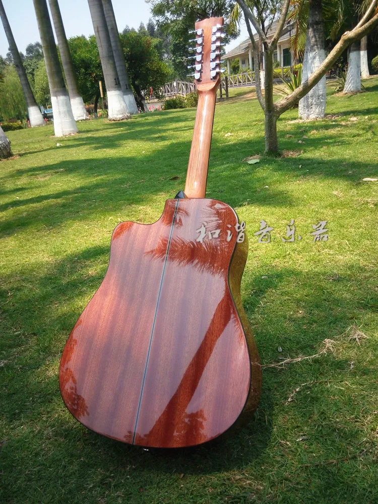 12 String  Acoustic Guitar Electric Balladry Folk Pop Flattop 41 Inch Picea Asperata Guitarra Light Cutaway Electro