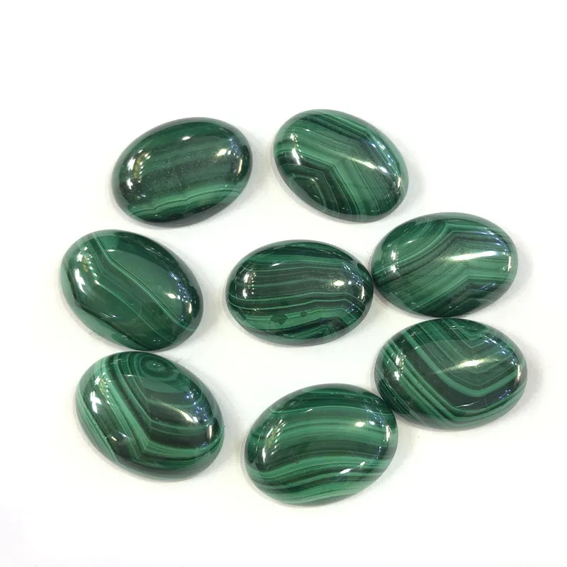 Natural Malachite Real Kyanite Beads Cabochon 18x25mm Oval Shape Gemstone CAB Semi Precious Stone for Making Jewelry 2pcs/lot