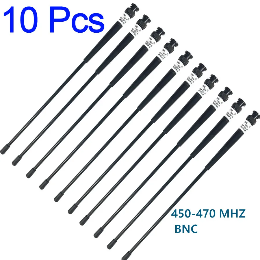 

10pcs 450-470 MHZ BNC Whip Antenna BNC Port 450-470 MHZ For Surveying Instrument QT450AB