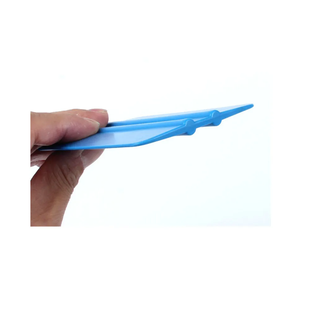 Blue Car Auto Styling Vinyl Carbon Fiber 10x7cm Window Ice Remover Cleaning With Felt Squeegee Tool Film Wrapping Wash Scraper