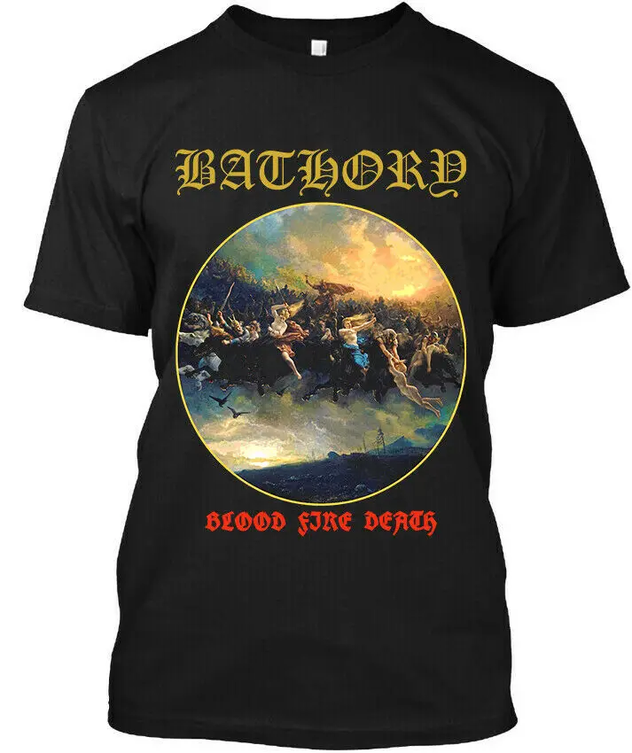 NWT Bathory кровяной огонь смерти рок металлическая лента Музыкальный Чехол художественный логотип Футболка M-3XL