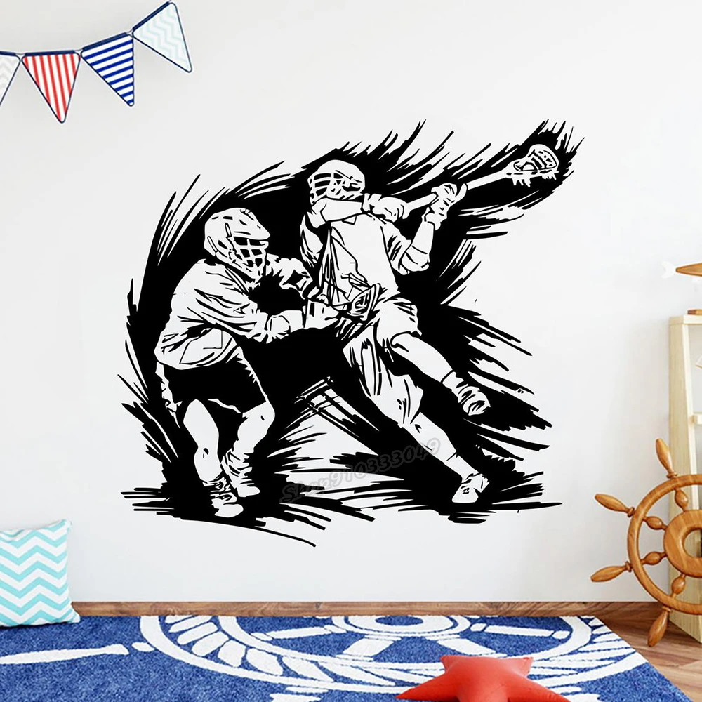 

Lacrosse wall Sticker Art Quote EAT SLEEP Lacrosse Sport Wall Decal Sport Vinyl Wall Decor for Kids Room Home Decor Decals B130