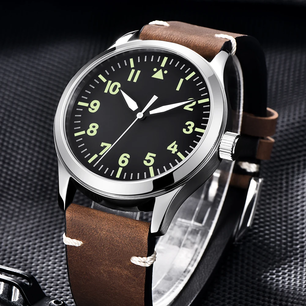 Corgeut Nylon Military Men Automatic Luxury Brand Sport Design Clock Sapphire Lume Leather Self Wind  Mechanical Wrist Watches