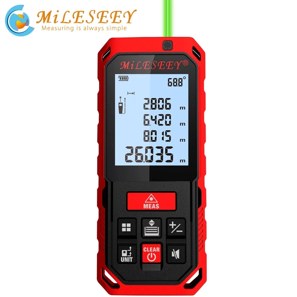 

MiLESEEY S2 Laser Rangefinder Green Laser source tape Distance Meter 100m 70m 50m Usb Rechargeable