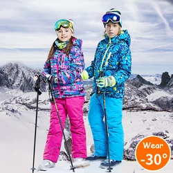 Combinaison de Ski imperméable à 30 degrés pour enfant, garçon et fille adolescents, veste d'hiver, Snowboard