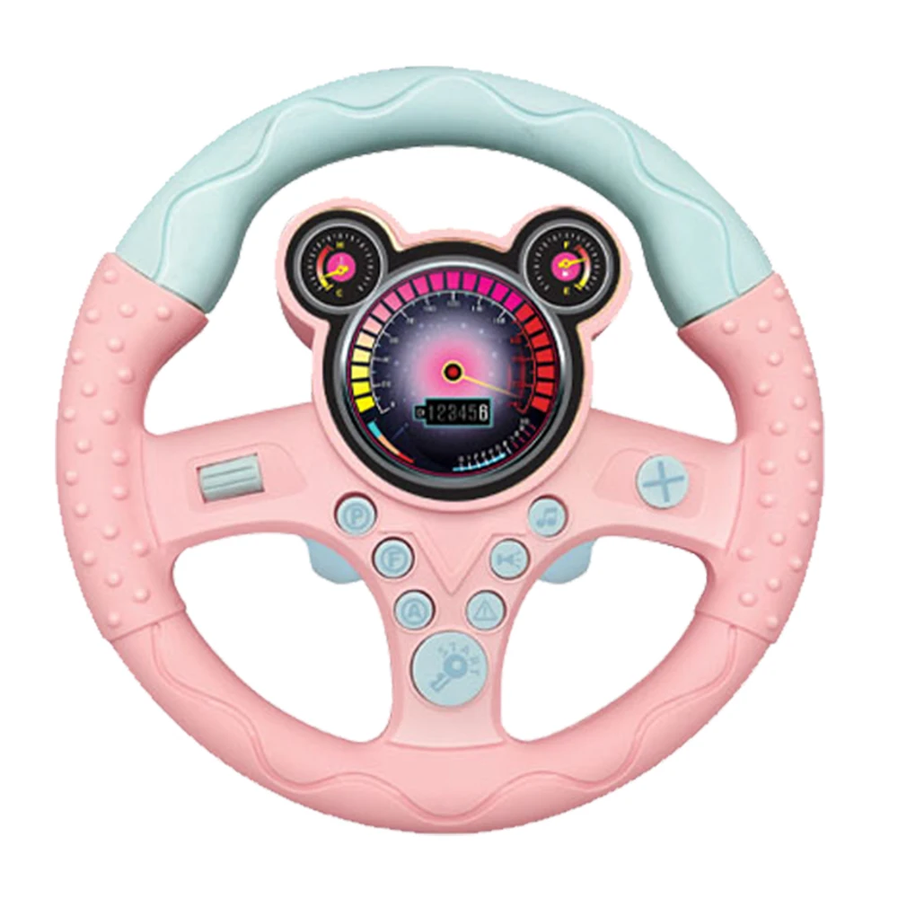 Eletic Simulation Steering Wheel Animal Model Toy With Light Sound Music Educational Copilot Stroller Steering Wheel Vocal Toys