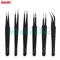 6pc Precision ESD Tweezers Anti-static Stainless Steel Tweezer Pinza with ESD 10 11 12 13 14 15 Repair Tool Tongs