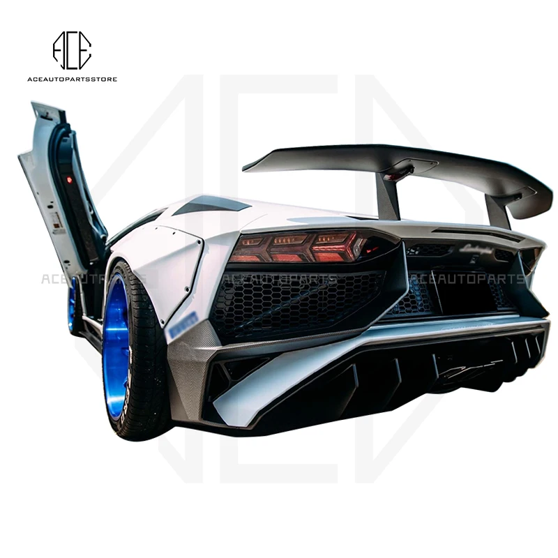 Lp700 to Lp750 Fiber Glass Front Bumper Rear Bumper Rear Spoiler for Lamborghini Aventador Lp750-4 Superveloce Car Styling