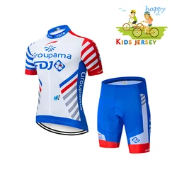 High quality Kids Cycling Clothing 2020 FDJ Summer Kids Jersey Set Biking Suit Short Sleeve Clothes MTB Children's Cycling Wear